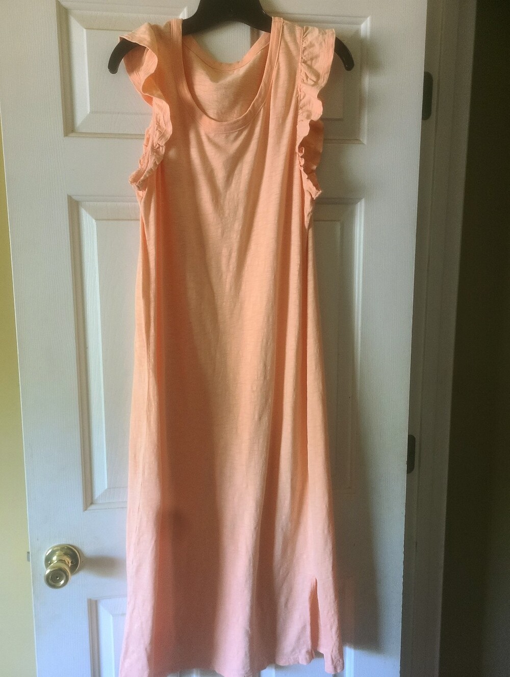 Maxi Cotton Dress Ruffle Sleeves
